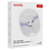 ASONIC AS-A26 BEYAZ 1200MAH 3000V ÇIKIŞ UV IŞIKLI ŞARJLI KATLANABİLİR ASKILI RAKET SİNEK ÖLDÜRÜCÜ - 6