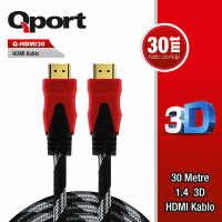QPORT (Q-HDMI30) 30M ALTIN UCLU 1.4V HDMI KABLO - 2