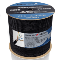 APRONX APX-CAT6ODBK 305M SİYAH CAT6 OUTDOOR 0,57MM 23AWG UTP KABLO