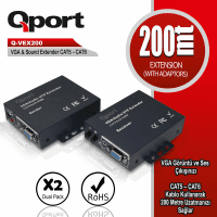 QPORT (Q-VEX200) 200 METRE CAT5/CAT6 VGA EXTENDER DONUSTURUCU 2LI PAKET